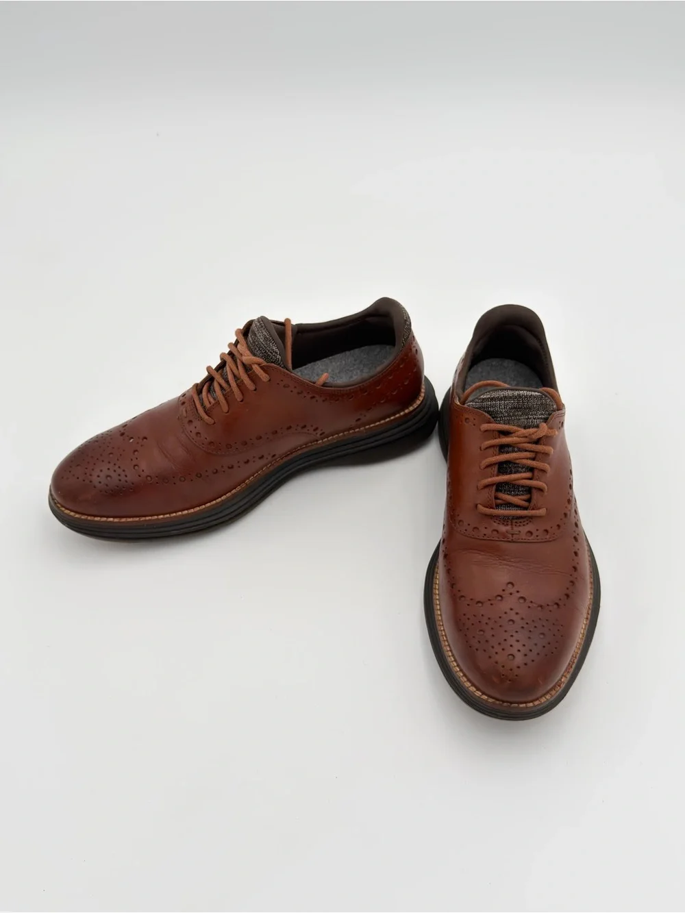 Cole Haan Brown Leather Wingtip Derby Oxfords